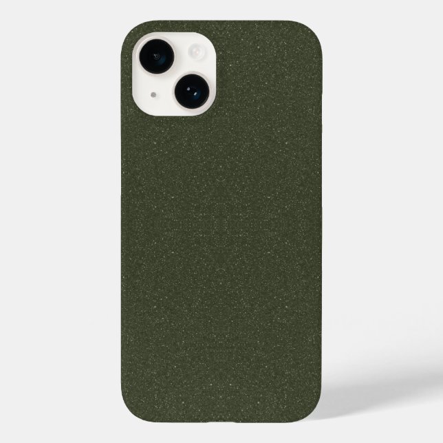 Textured Moss Green iPhone 14 Case - Anpassbar (Rückseite)