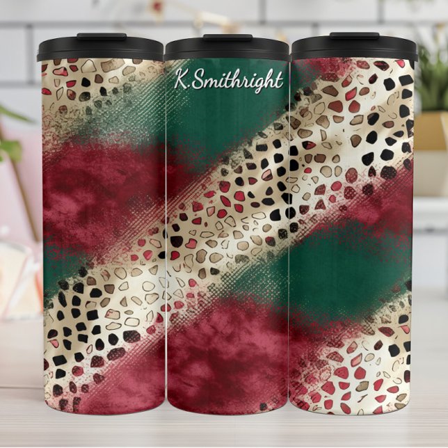 Textured Patchwork Animal Print Pattern Thermosbecher (Von Creator hochgeladen)