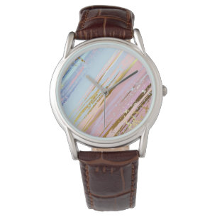 Textured Pink Background Armbanduhr