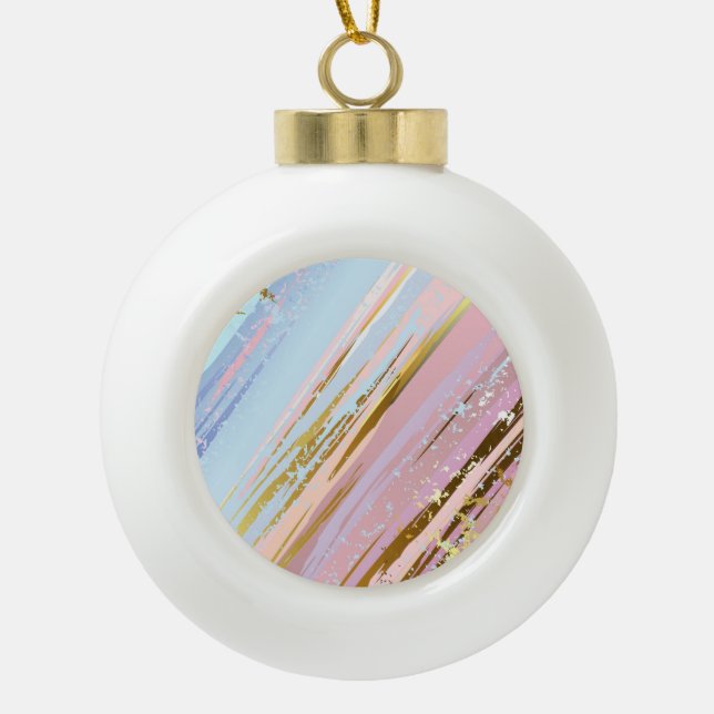 Textured Pink Background Keramik Kugel-Ornament (Vorderseite)