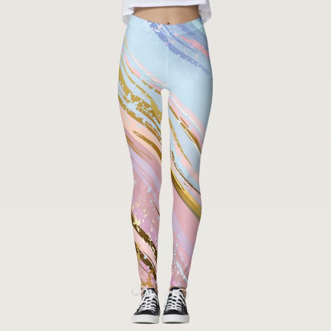 Textured Pink Background Leggings (Vorderseite)