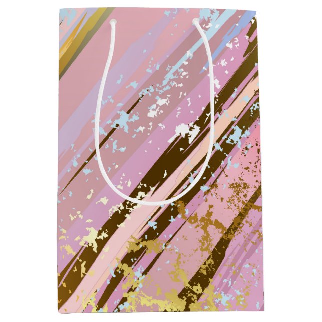 Textured Pink Background Mittlere Geschenktüte (Vorderseite)