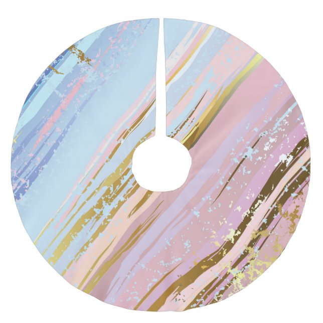 Textured Pink Background Polyester Weihnachtsbaumdecke (Vorderseite)