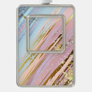 Textured Pink Background Rahmen-Ornament Silber