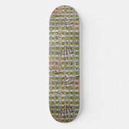 Textured Pointillism Grid Pattern Artwork Skateboard