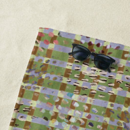 Textured Pointillism Grid Pattern Artwork Strandtuch