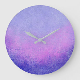 Textured Purple Ombre Große Wanduhr