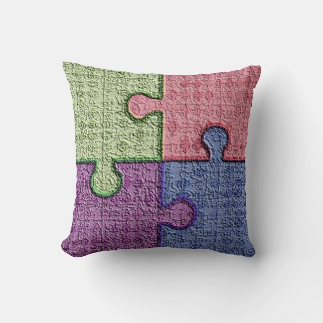 Textured PuZzLe PiEcEs Kissen (Vorderseite)