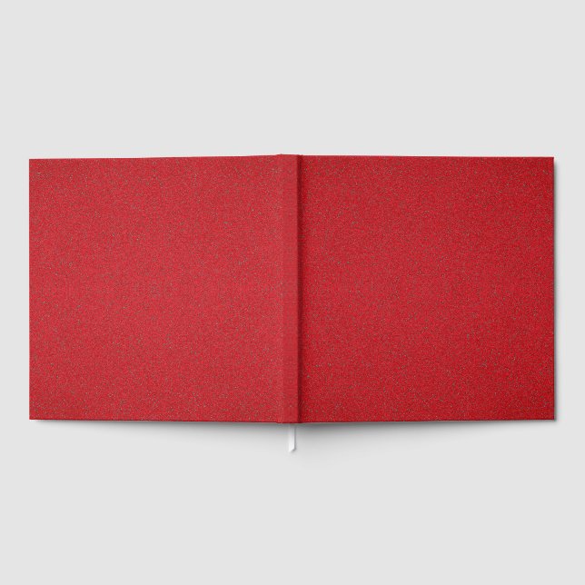 Textured Red Glitzer Guest Book - Anpassbar Gästebuch (Voll)