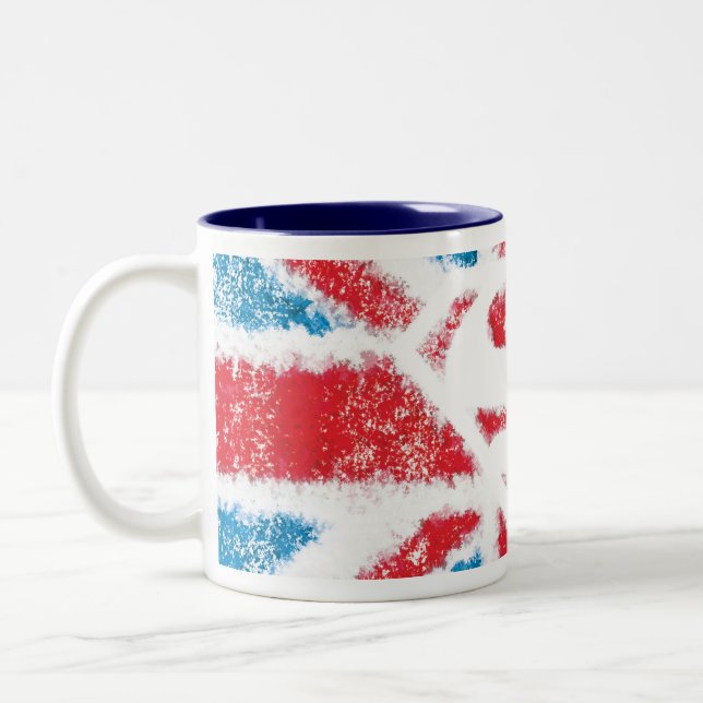 Textured S-Shield Over Flag Zweifarbige Tasse (Links)