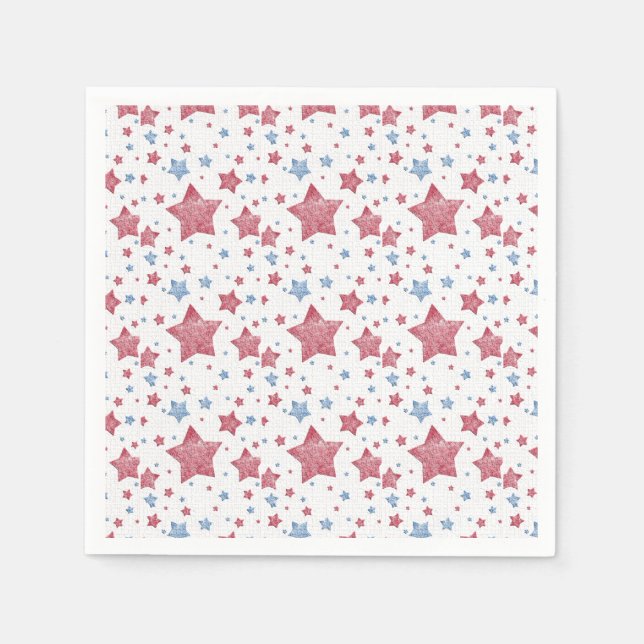 Textured Stars 4. Juli Feier Serviette (Vorderseite)