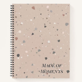 Textured Terrazzo Pattern | Mocha Mousse Elegance  Notizbuch