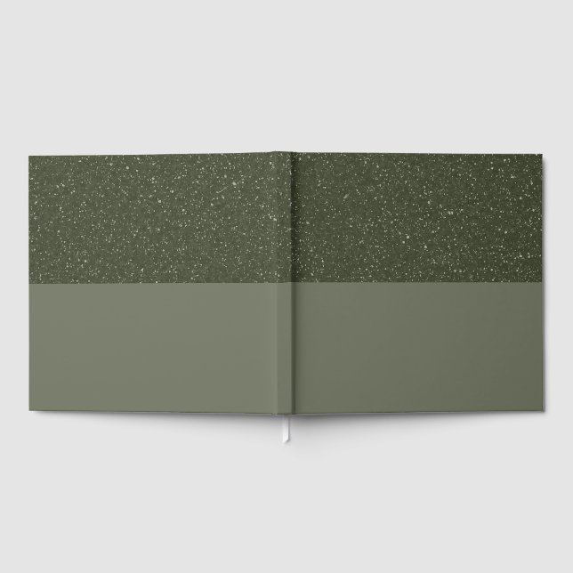 Textured Top Foil Guestbook - Custom Moss Green Gästebuch (Voll)