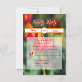 Textured Tulip Garden Wedding RSVP Karte