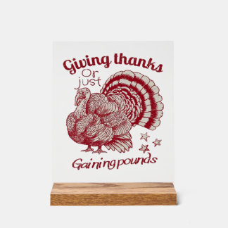 Textured Turkey Drawing in Rich Red Sepia on Pale  Acrylschild