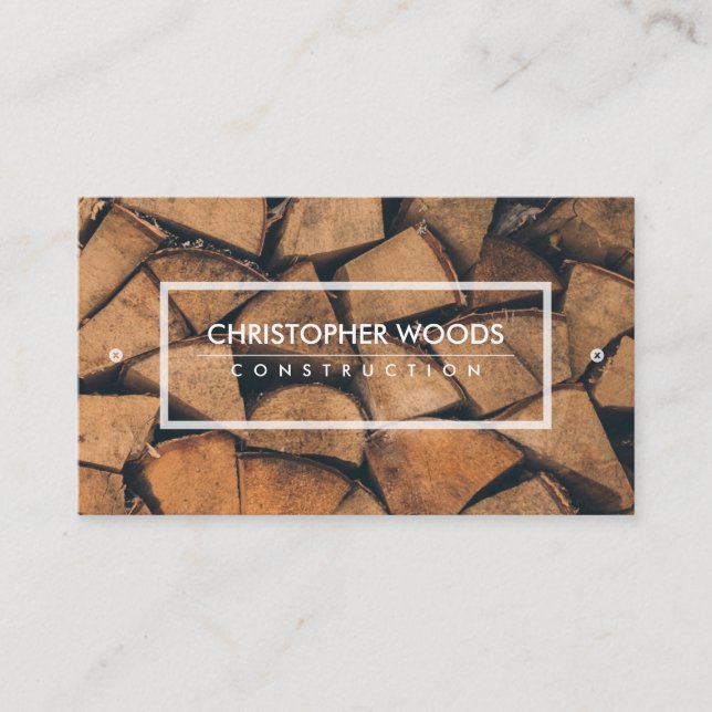 Textured Wood Handyman Carpentry Business Card Visitenkarte (Vorderseite)