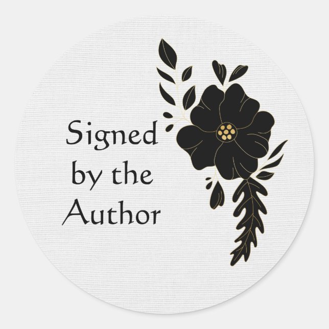 Textureffekt Schwarze Rose Buchzeichen Runder Aufkleber (Vorderseite)