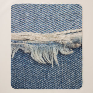 Texturen reißen Jeans Hintergrund. Sherpadecke