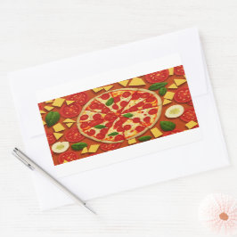 Texturenkäse abstrakte coole Tomate Rechteckiger Aufkleber