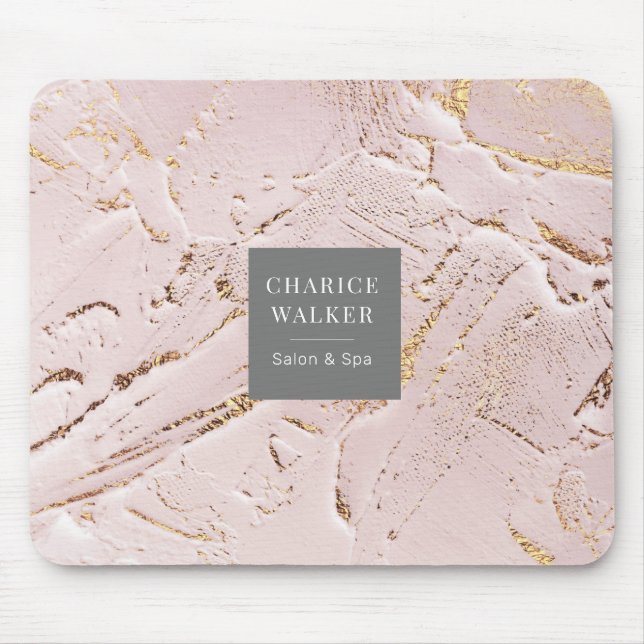 Texturgold Moderne Monogramm-Rose Mousepad (Vorne)