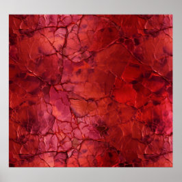 Texturiert , Risse, Abstriche in tiefrot Poster