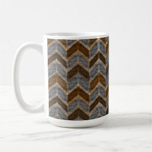 Texturiert, Zickzack, grau und braun Kaffeetasse