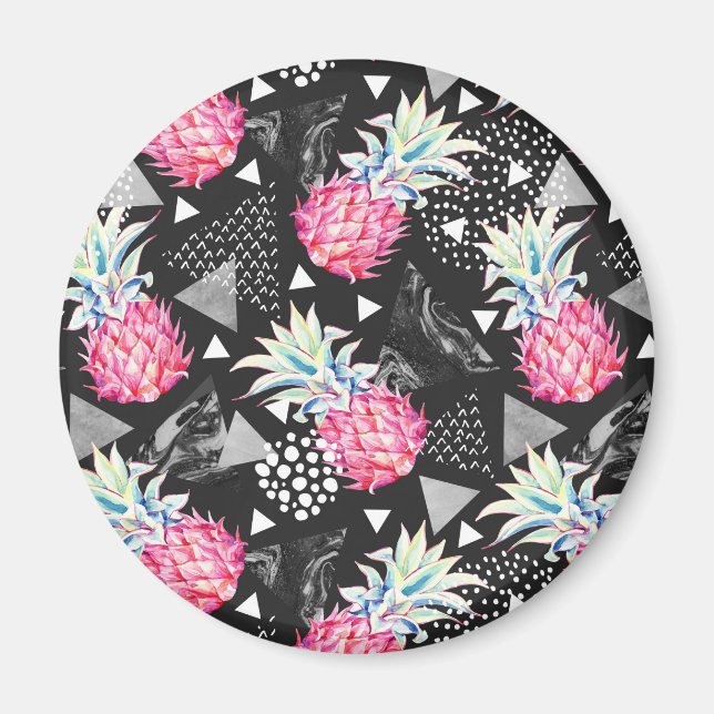 Texturierte Ananas-Muster Magnet (Vorne)