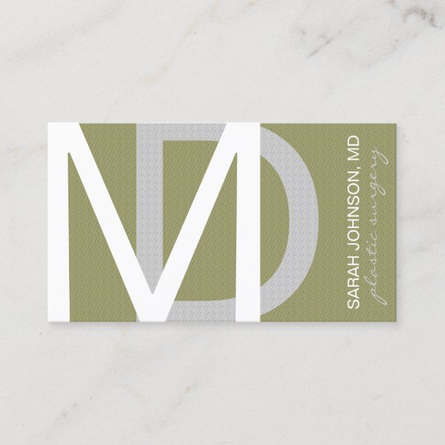 Texturierte Ärzte WÄHLEN HINTERGRUNDFARBE Visitenkarte (Vorderseite)