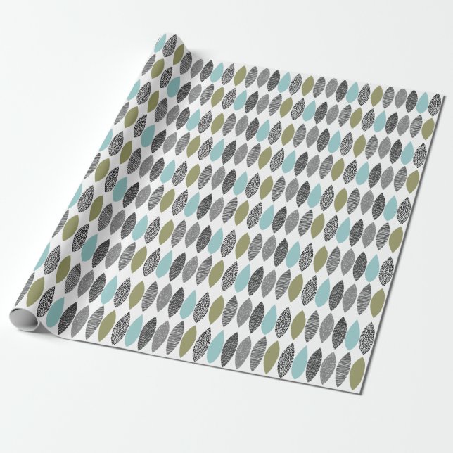 Texturierte Blätter 01 Geschenkpapier (Ungerollt)