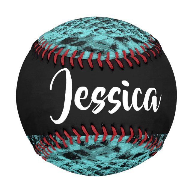 Texturierte blaue Schlangenhaut Baseball (Vorderseite)