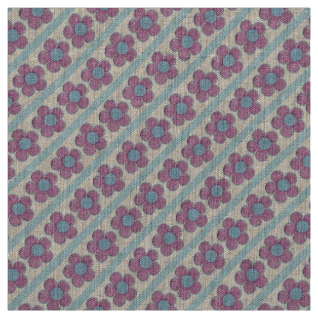 Texturierte Blume (pink/blau) Stoff (Muster)
