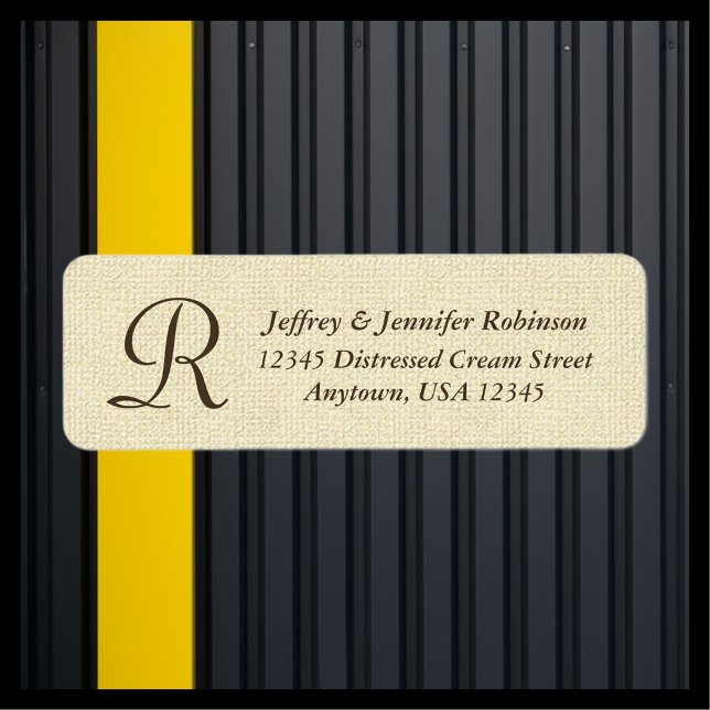 Texturierte Creme Name und Adressetikett (Von Creator hochgeladen)