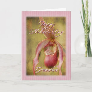 Texturierte Dame Slipper Orchid Mutter Day Card Karte