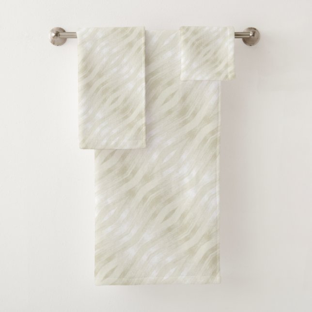 Texturierte edle hellbeige und weiß badhandtuch set (Insitu)