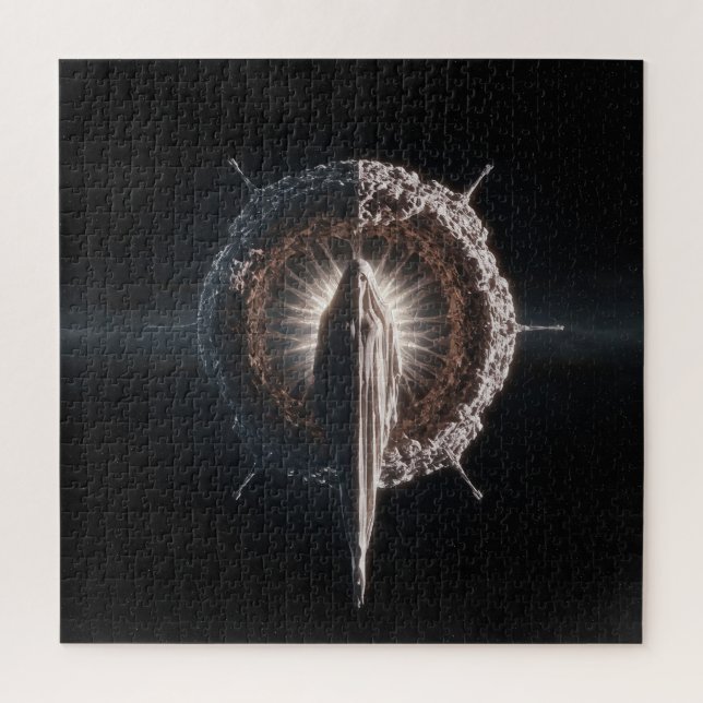 Texturierte Einheit im tiefen dunklen Weltraum Puzzle (Vertikal)