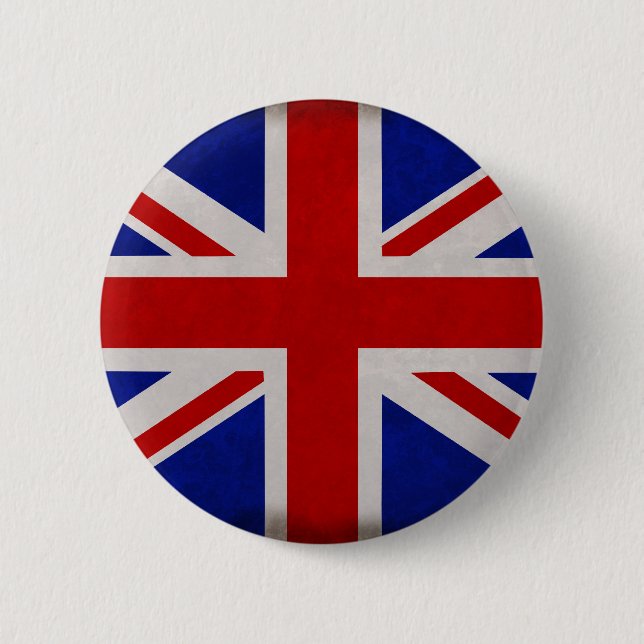 Texturierte englische Fahne von England Button (Vorderseite)