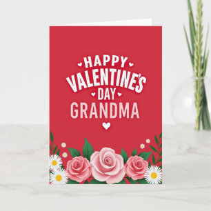 Texturierte Florale Valentinstag-Oma-Karte Karte