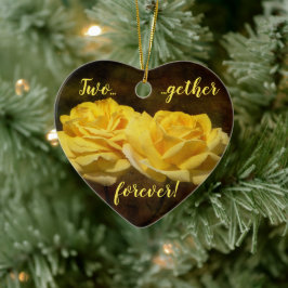 Texturierte Gelbe Rosen Ornament