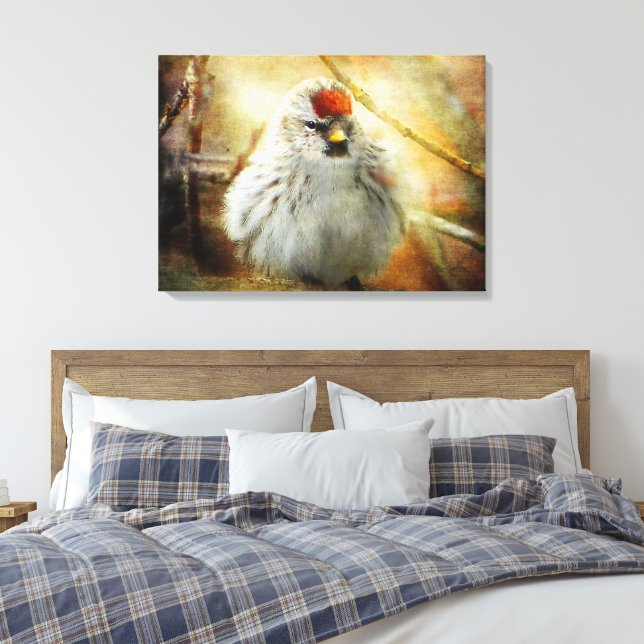 Texturierte gemeinsame Umfrage Warbler Canvas Prin Leinwanddruck (Insitu (Schlafzimmer))