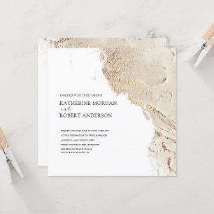 Texturierte Gold Moderne Hochzeitseinladung Einladung