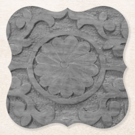 Texturierte Graue Teakholz Scroll Design kundenspe Untersetzer