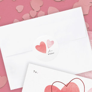 Texturierte Herzen Klassenzimmer Valentinstag-Kart Runder Aufkleber
