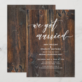 Texturierte Holzhandschriften Wir Got Verheiratet Einladung