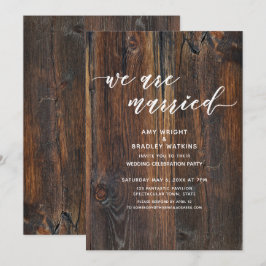 Texturierte Holzhandschriften Wir sind Verheiratet Einladung