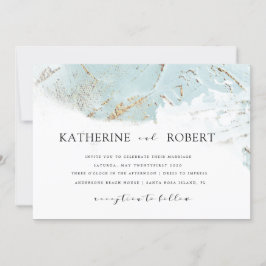 texturierte Imitate aus blauem Gold - moderne Hoch Einladung