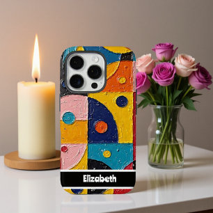Texturierte Impasto Abstrakt Geometric Smartphone iPhone 16 Pro Hülle