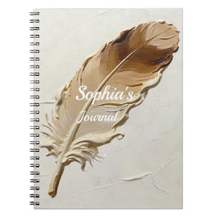 Texturierte Impasto-Feder Beige Neutral Benutzerde Notizblock