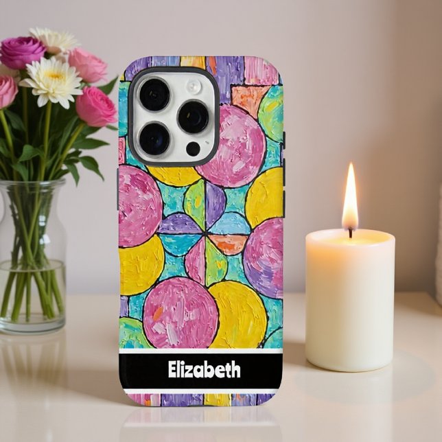 Texturierte impasto geometrische Circles Smartphon Case-Mate iPhone Hülle (Von Creator hochgeladen)