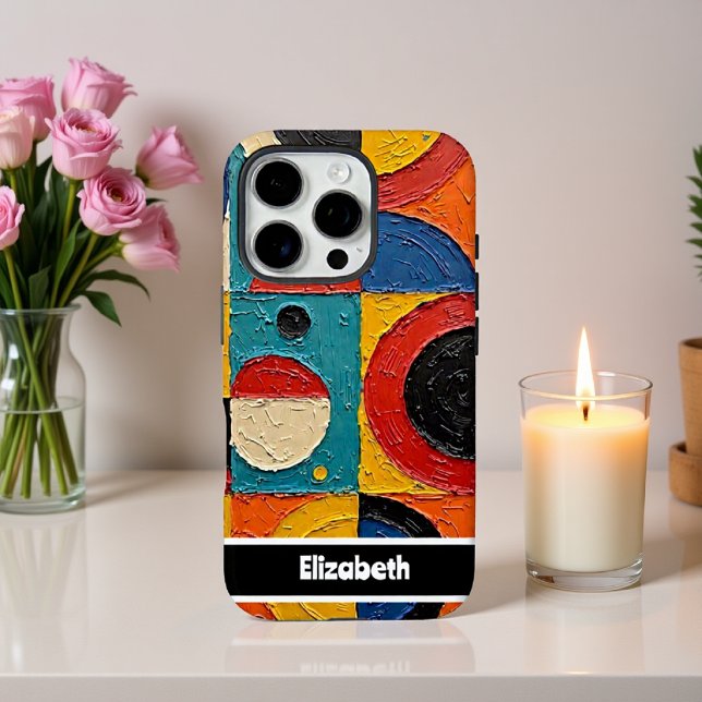 Texturierte Impasto Vibrant Geometric Smartphone Case-Mate iPhone Hülle (Von Creator hochgeladen)