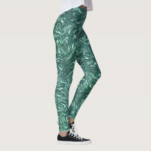 Texturierte Jade- und Blausengrün-Tönen Leggings